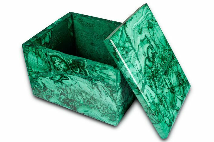 Wide Malachite Jewelry Box - DR Congo #335707